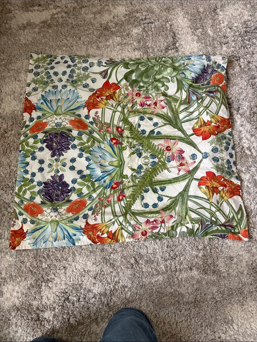 Pottery Barn Queen “Paradise Bird” Cotton Duvet Cover Set + Two Euro Shams